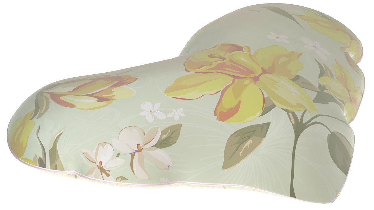 Heart shaped cushion pillow 3D model_2