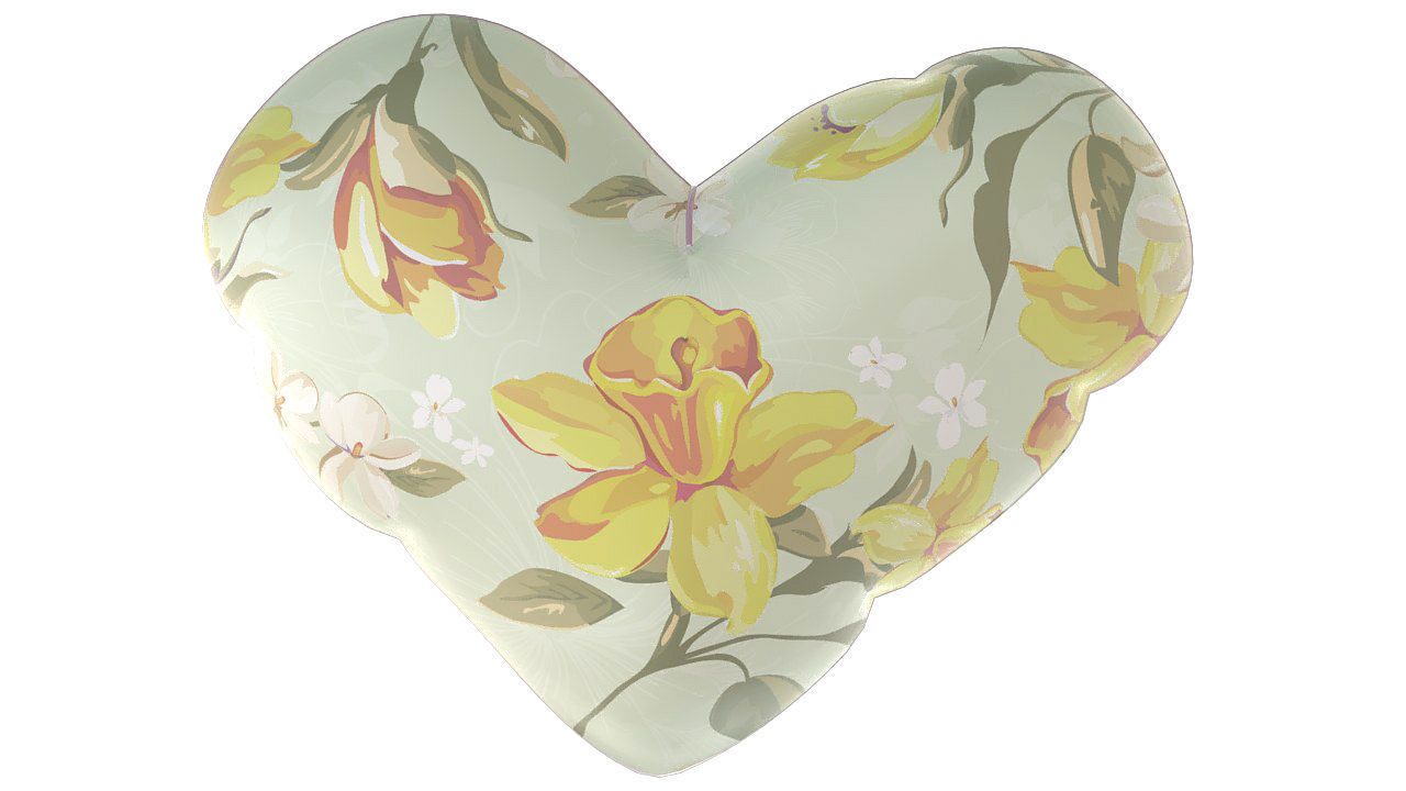 Heart shaped cushion pillow 3D model_7