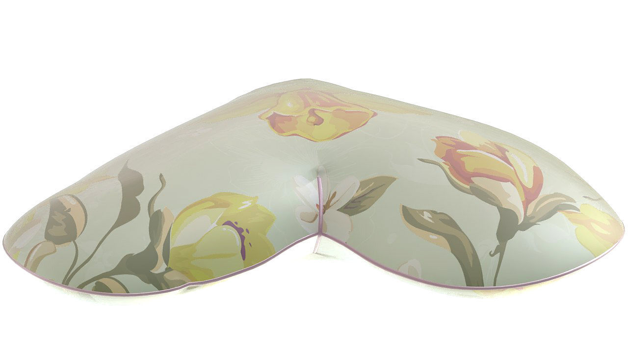 Heart shaped cushion pillow 3D model_4