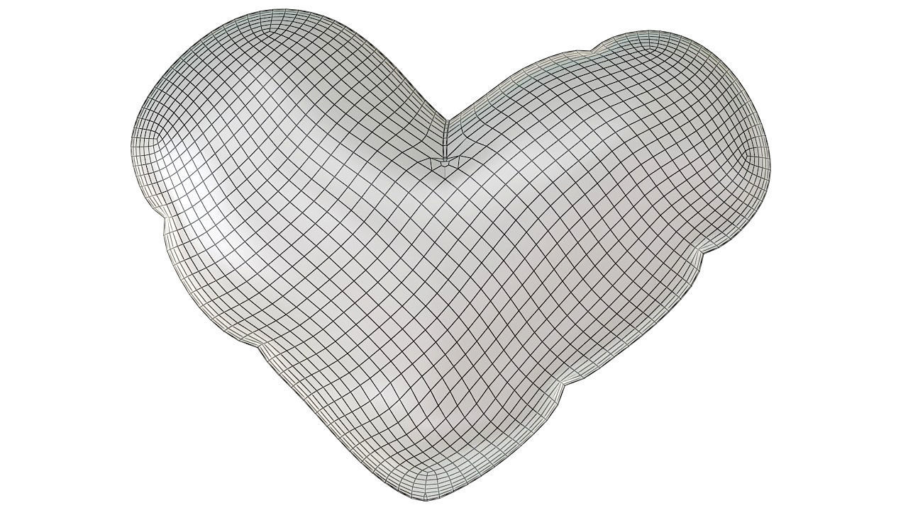 Heart shaped cushion pillow 3D model_8