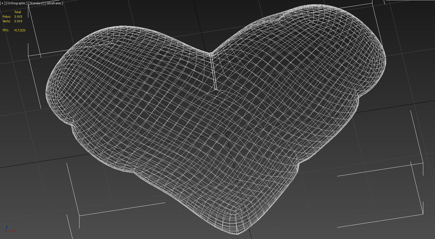 Heart shaped cushion pillow 3D model_15