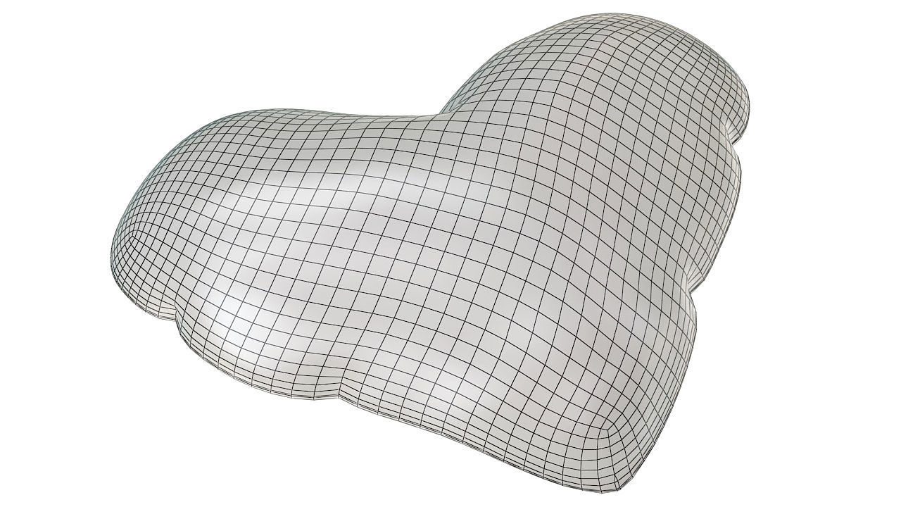 Heart shaped cushion pillow 3D model_14