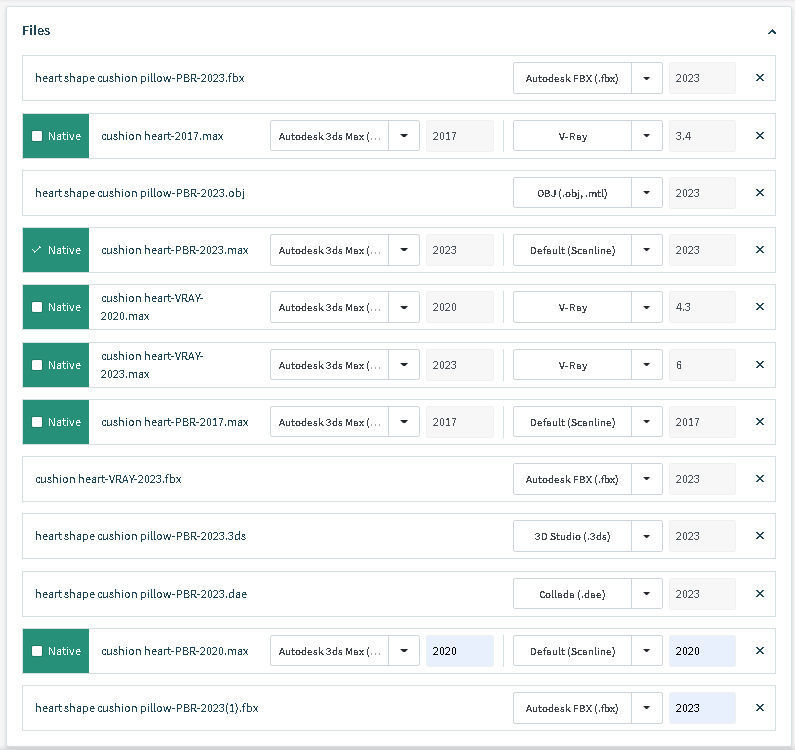 Heart shaped cushion pillow 3D model_22