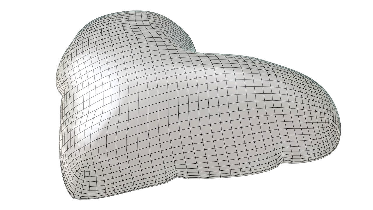 Heart shaped cushion pillow 3D model_9