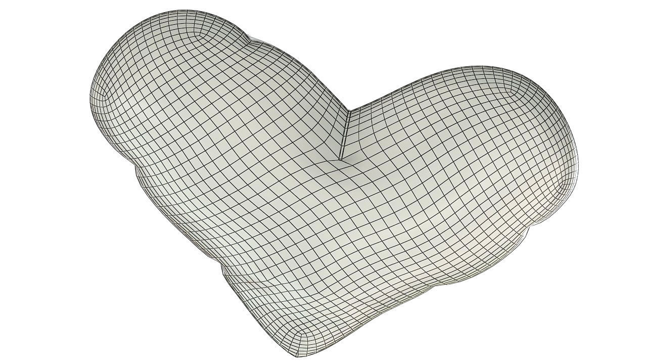 Heart shaped cushion pillow 3D model_12