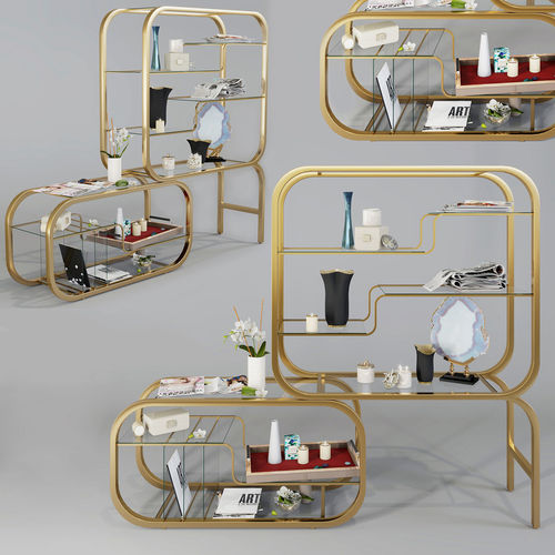 Milo Baughman for Dia Brass Etagere 3D model