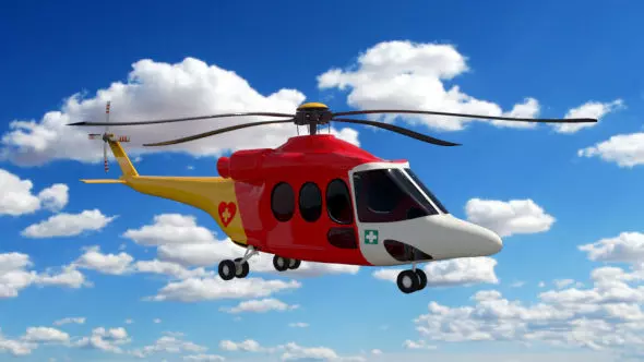Helicopter in sky 3D model