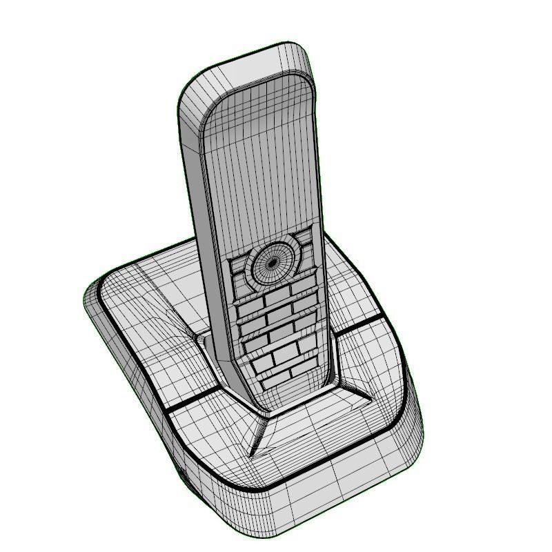 MOTOROLA CORDLESS PHONE BLACK 3D model_14