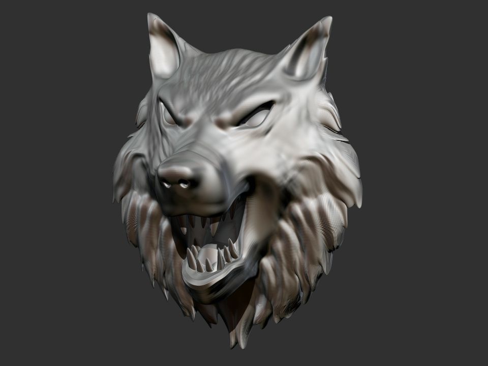 Wolf Head 2 3D print model_1