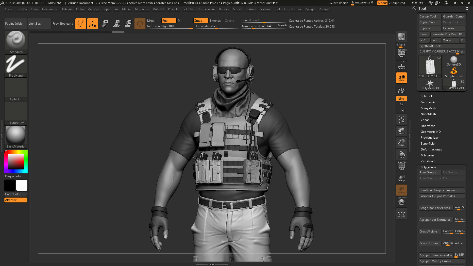 Soldier wearing vest 3D print model_5