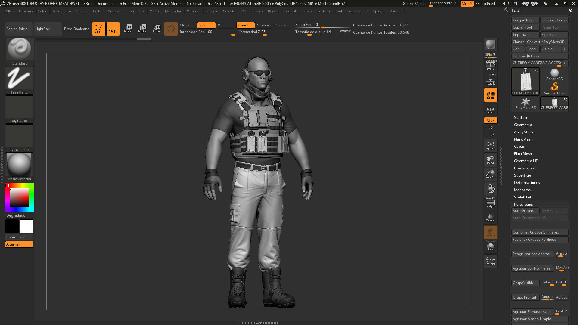 Soldier wearing vest 3D print model_2