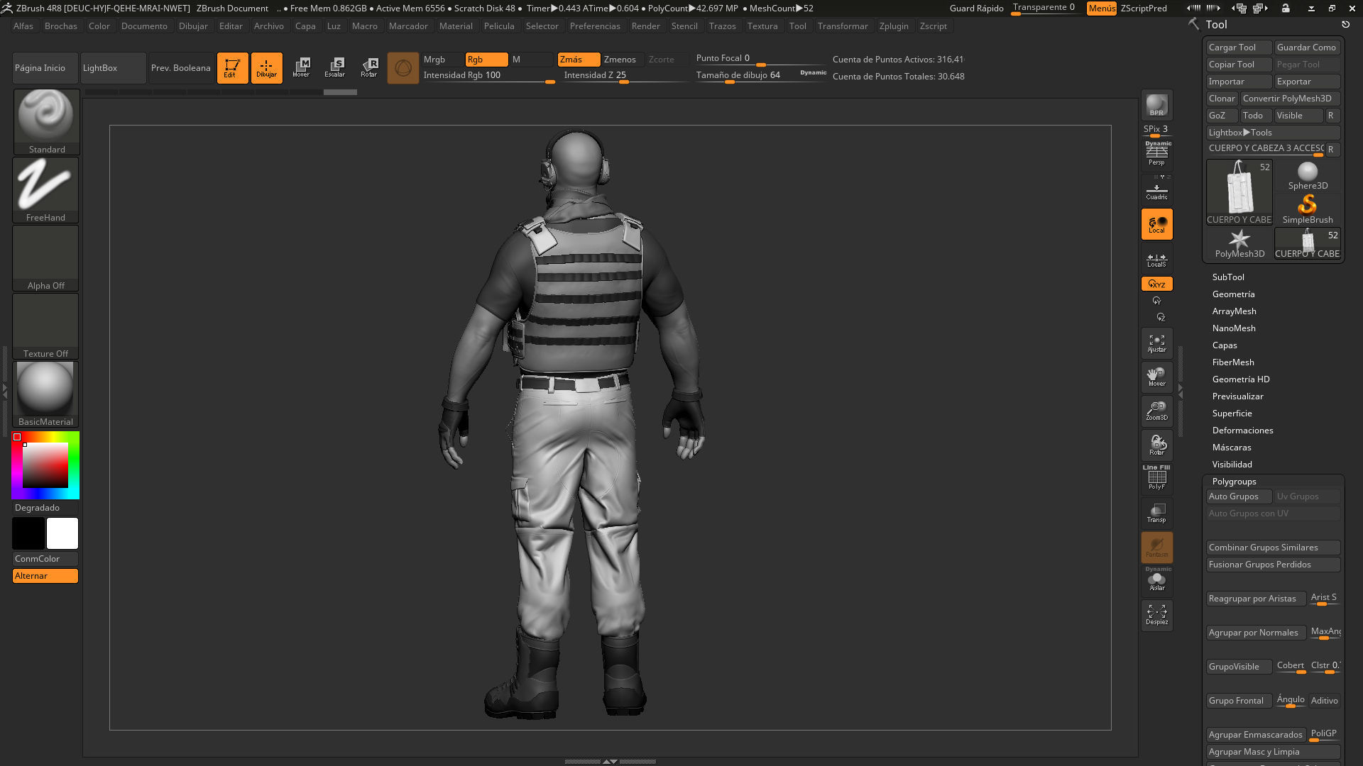 Soldier wearing vest 3D print model_4