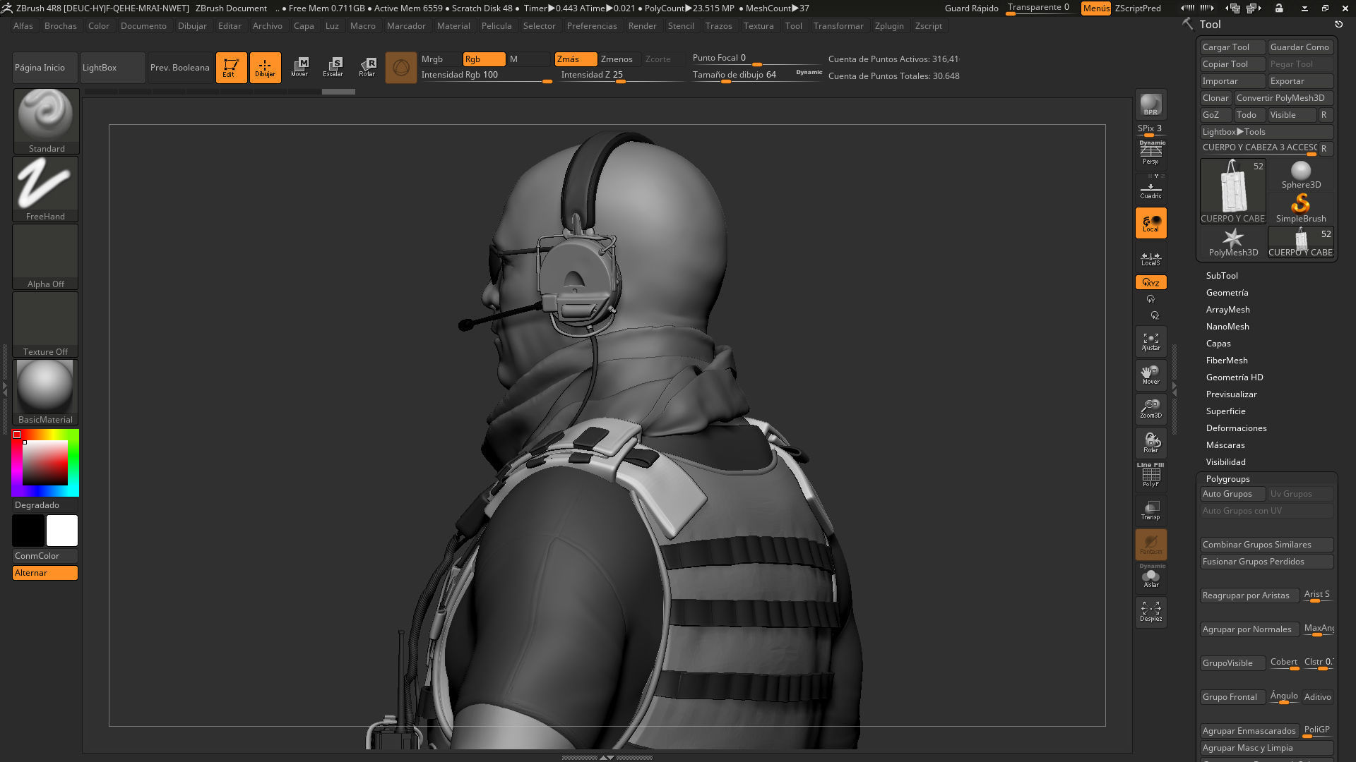 Soldier wearing vest 3D print model_8