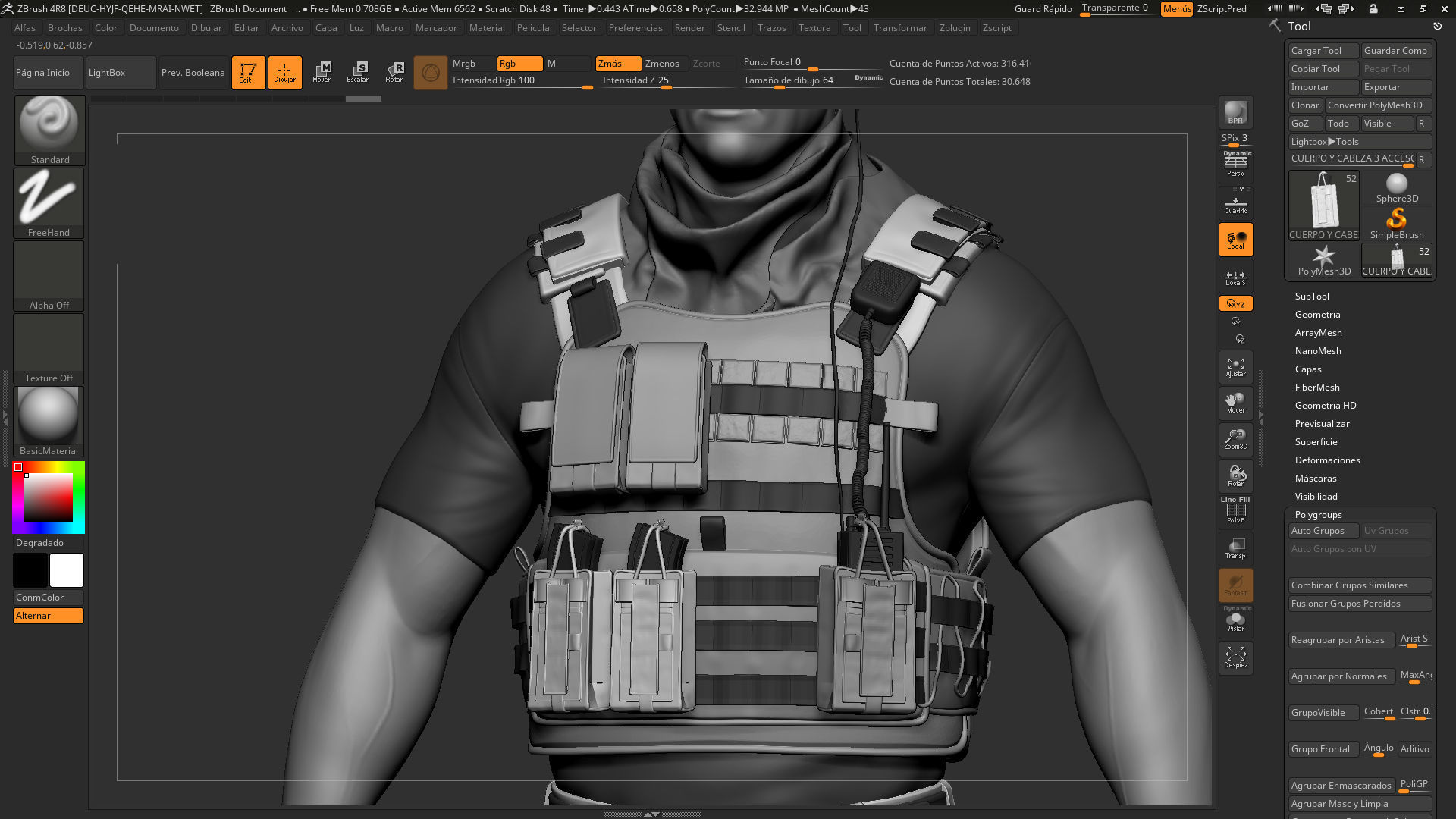 Soldier wearing vest 3D print model_6