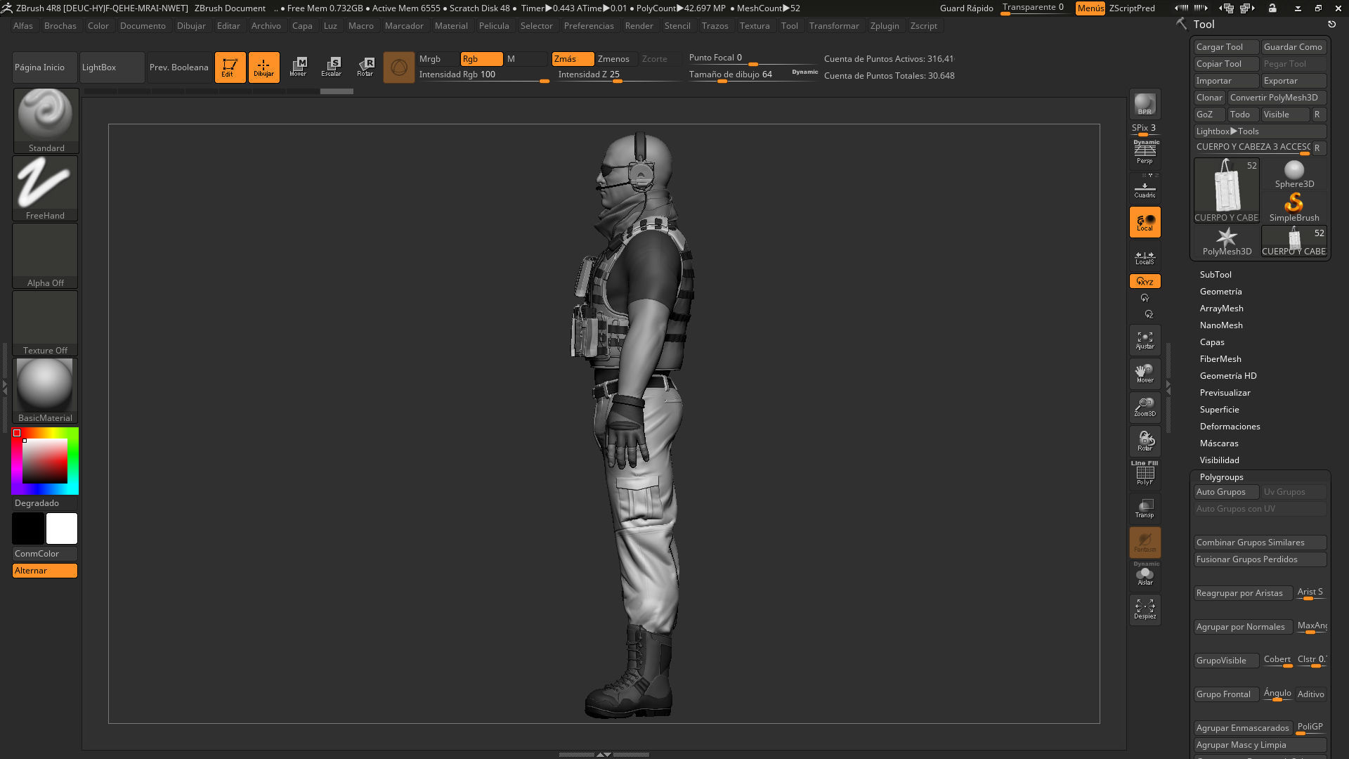 Soldier wearing vest 3D print model_3
