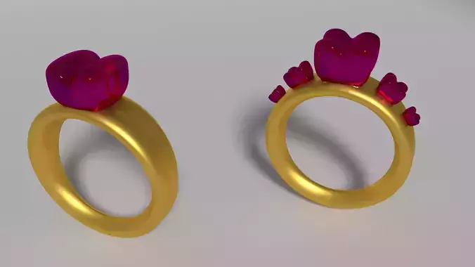 Heart ring two model