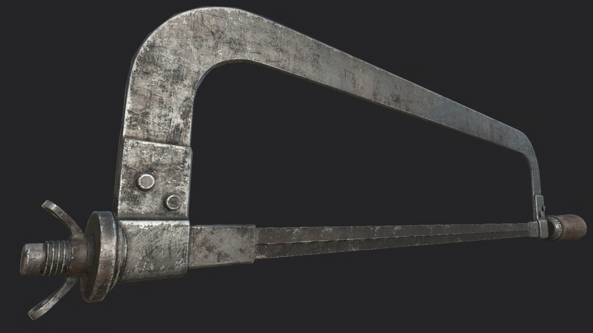 Old Metal Saw PBR Low-poly 3D model_1