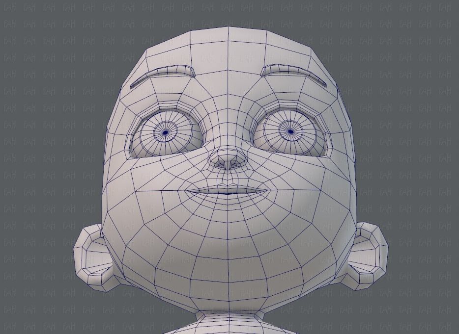 Cartoon Child V02 Low-poly 3D model_40