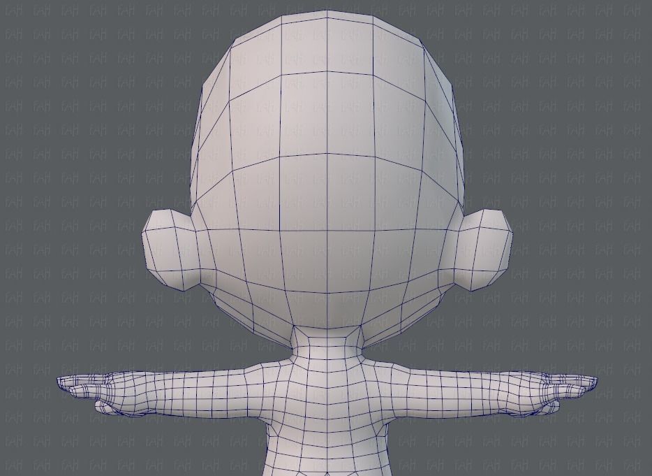 Cartoon Child V02 Low-poly 3D model_29