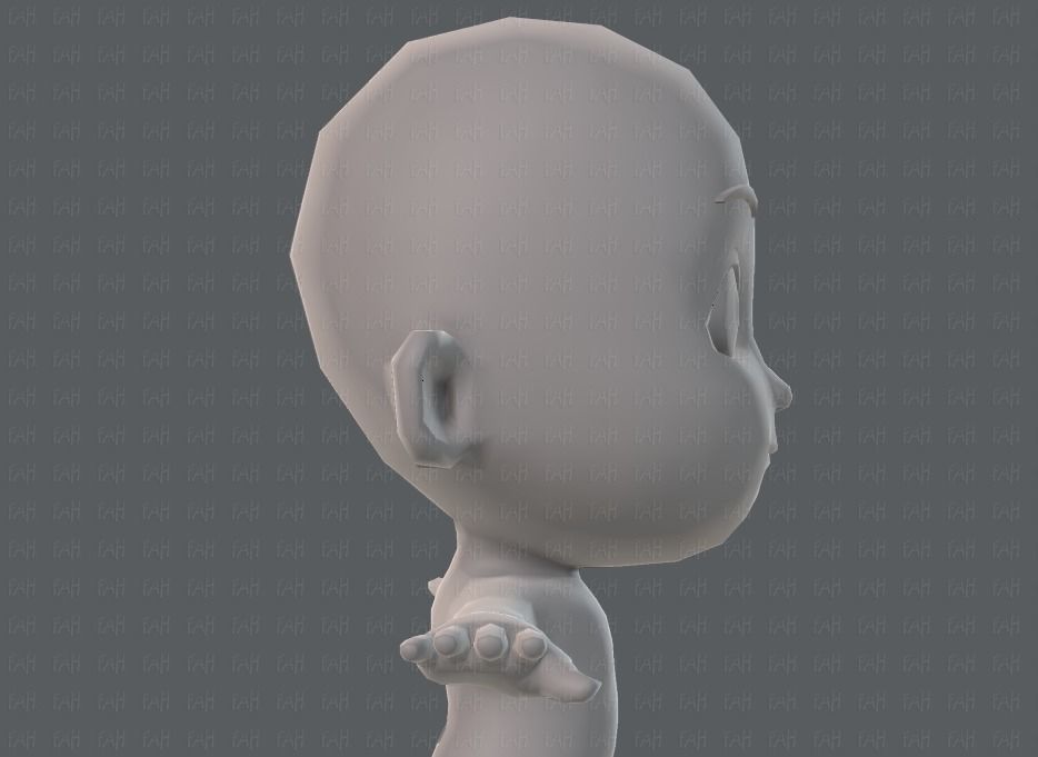 Cartoon Child V02 Low-poly 3D model_19