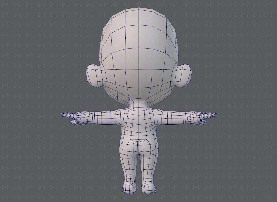 Cartoon Child V02 Low-poly 3D model_13