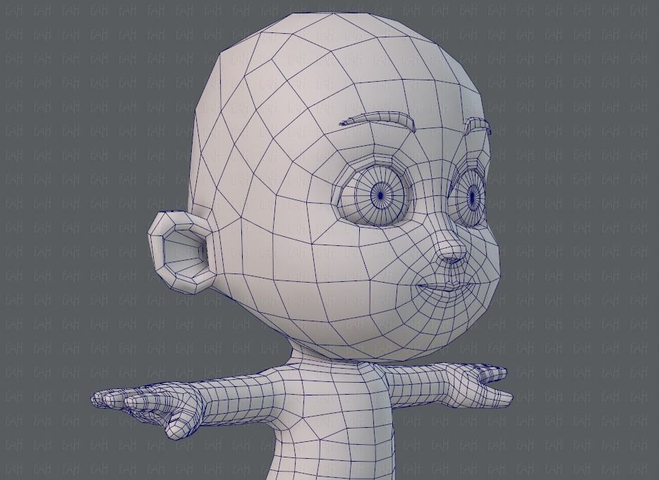 Cartoon Child V02 Low-poly 3D model_26