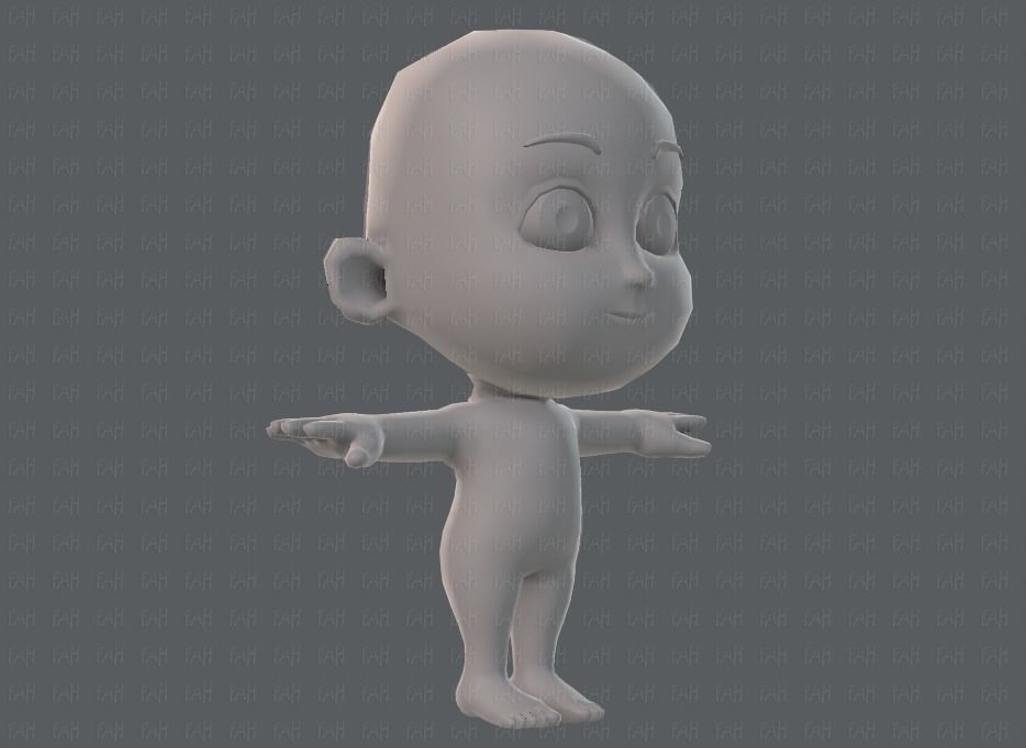 Cartoon Child V02 Low-poly 3D model_2