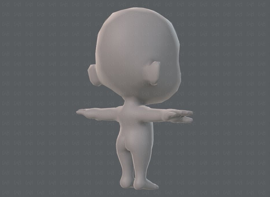 Cartoon Child V02 Low-poly 3D model_4