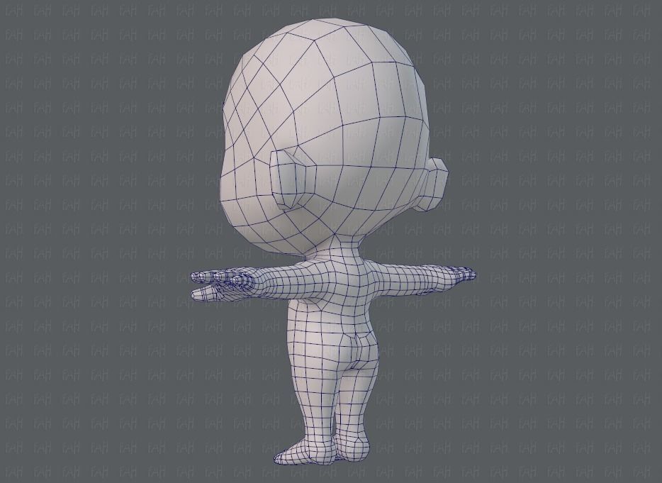 Cartoon Child V02 Low-poly 3D model_14