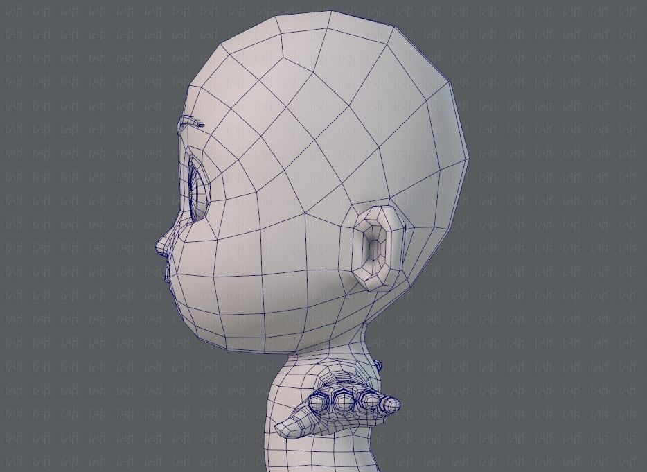 Cartoon Child V02 Low-poly 3D model_31