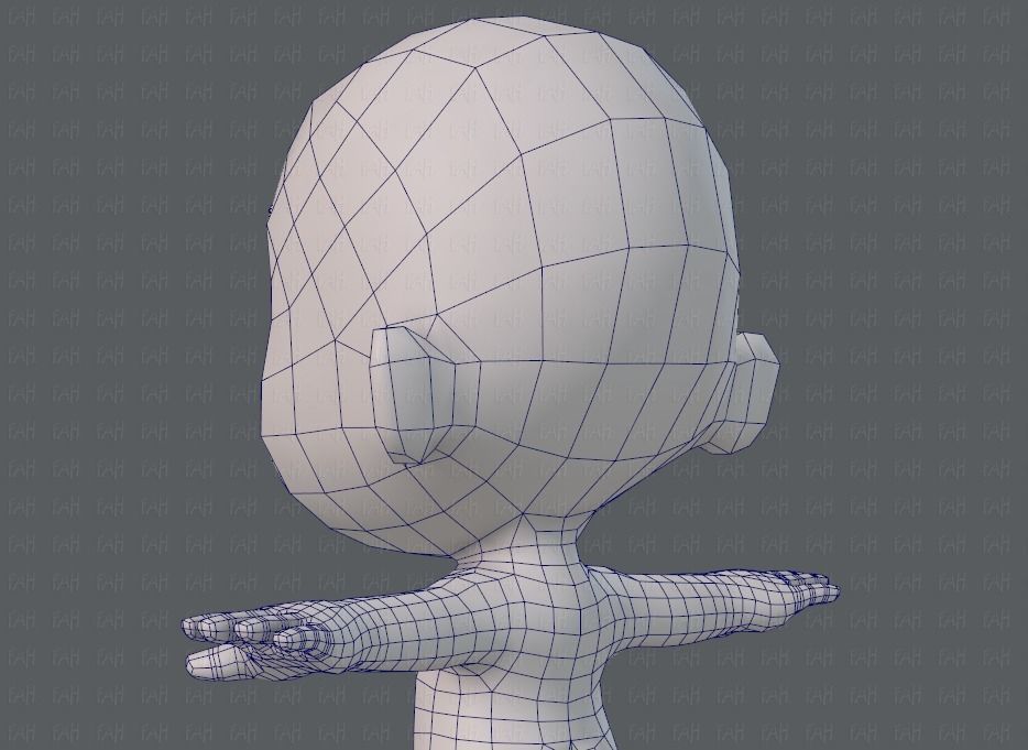 Cartoon Child V02 Low-poly 3D model_30