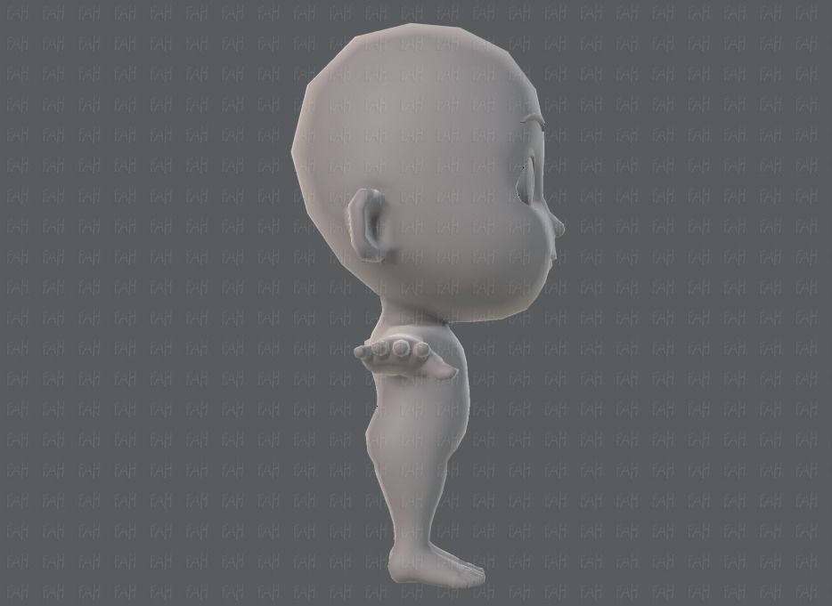 Cartoon Child V02 Low-poly 3D model_3
