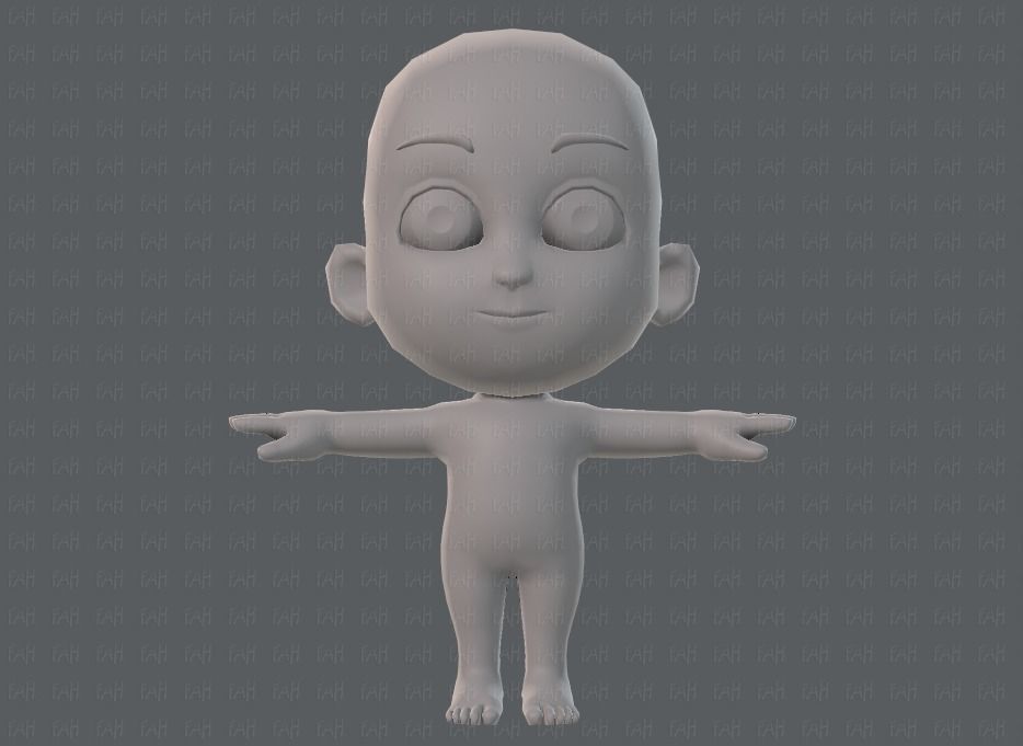 Cartoon Child V02 Low-poly 3D model_1