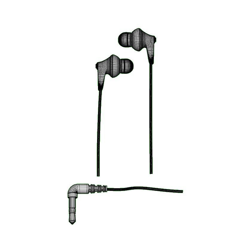 Panasonic HJE125E Earphones Black 3D model_10