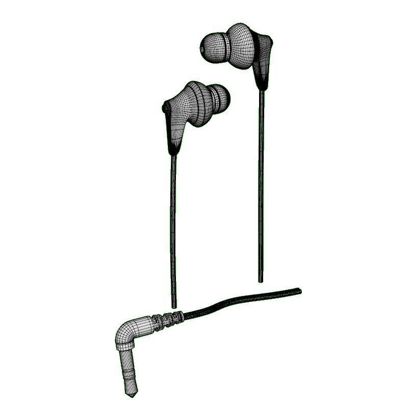 Panasonic HJE125E Earphones Black 3D model_13