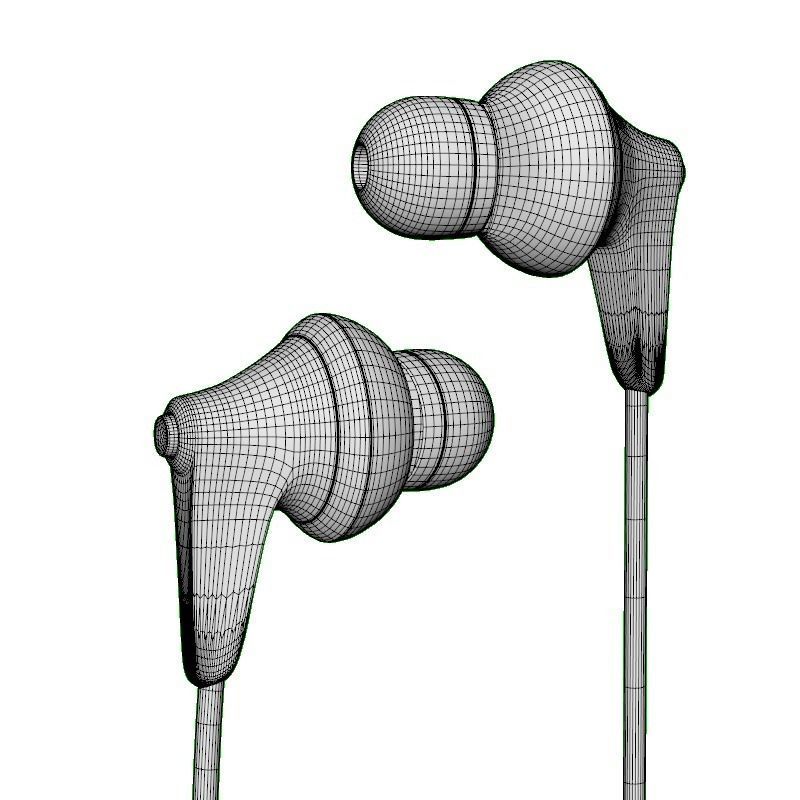 Panasonic HJE125E Earphones Black 3D model_11