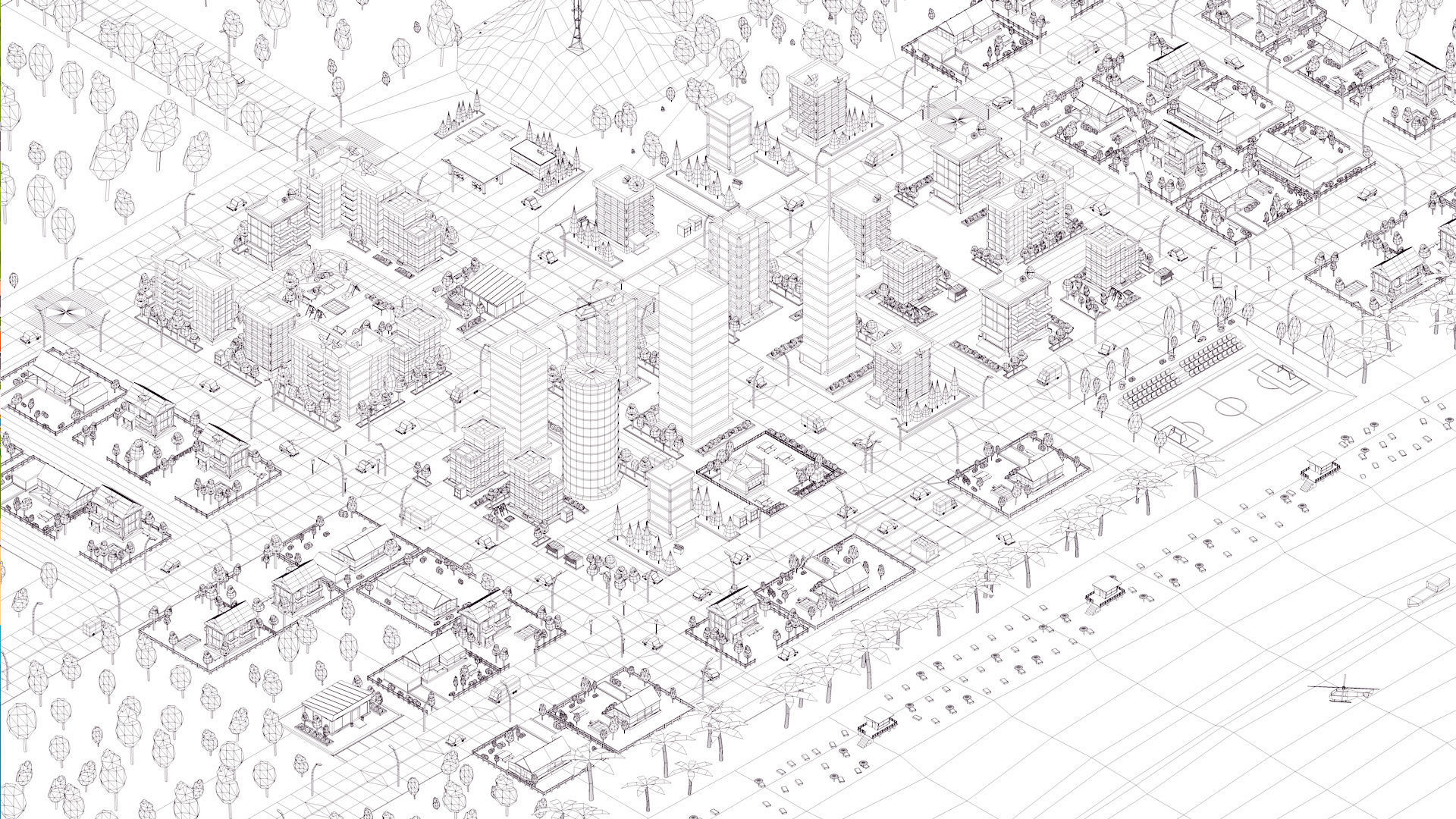 Polygonia Low Poly City Pack Low-poly 3D model_12