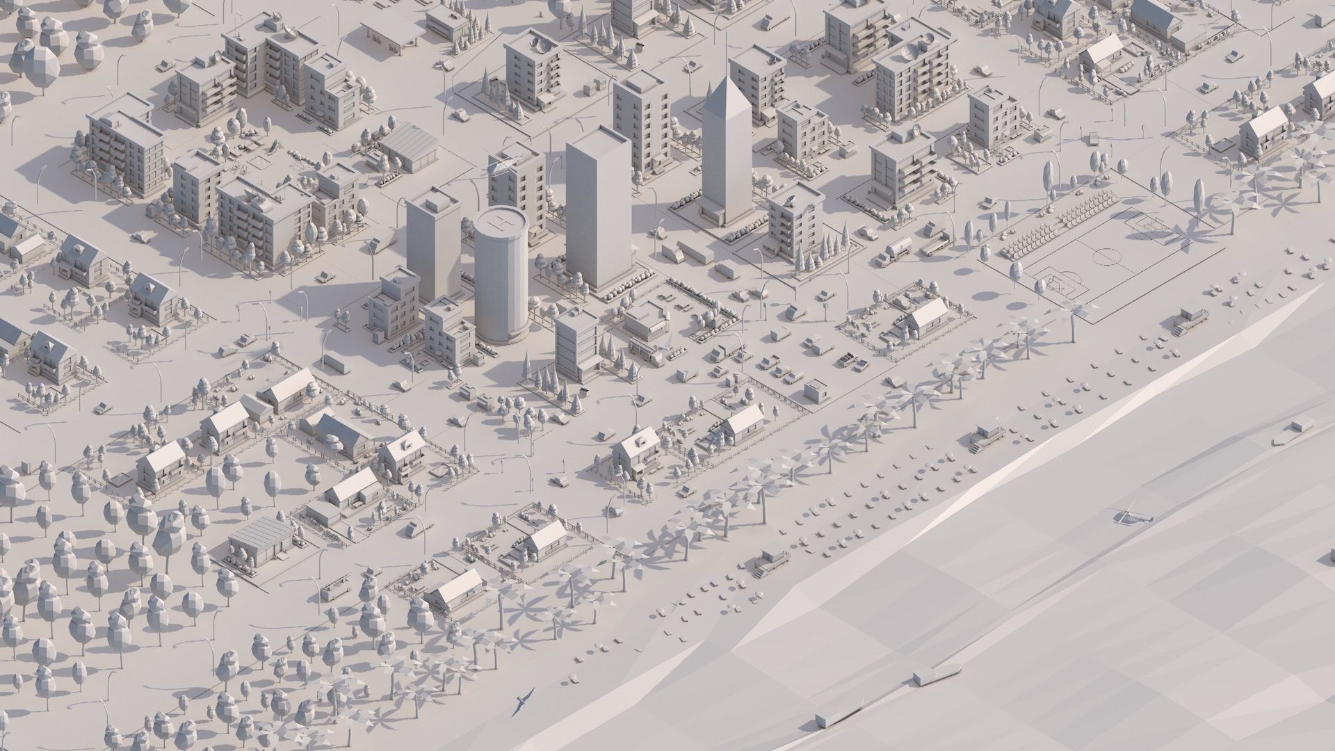 Polygonia Low Poly City Pack Low-poly 3D model_11