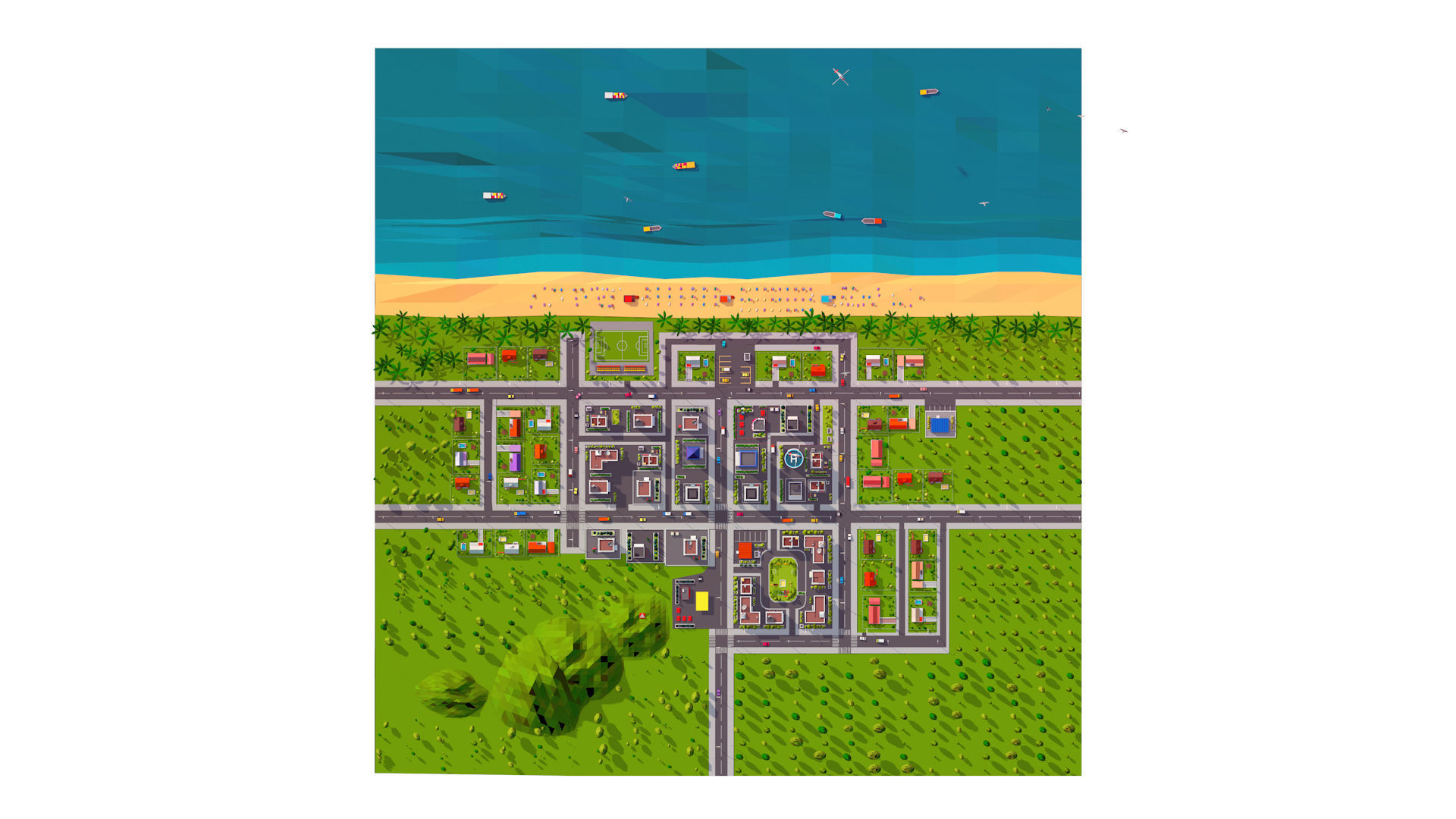 Polygonia Low Poly City Pack Low-poly 3D model_10