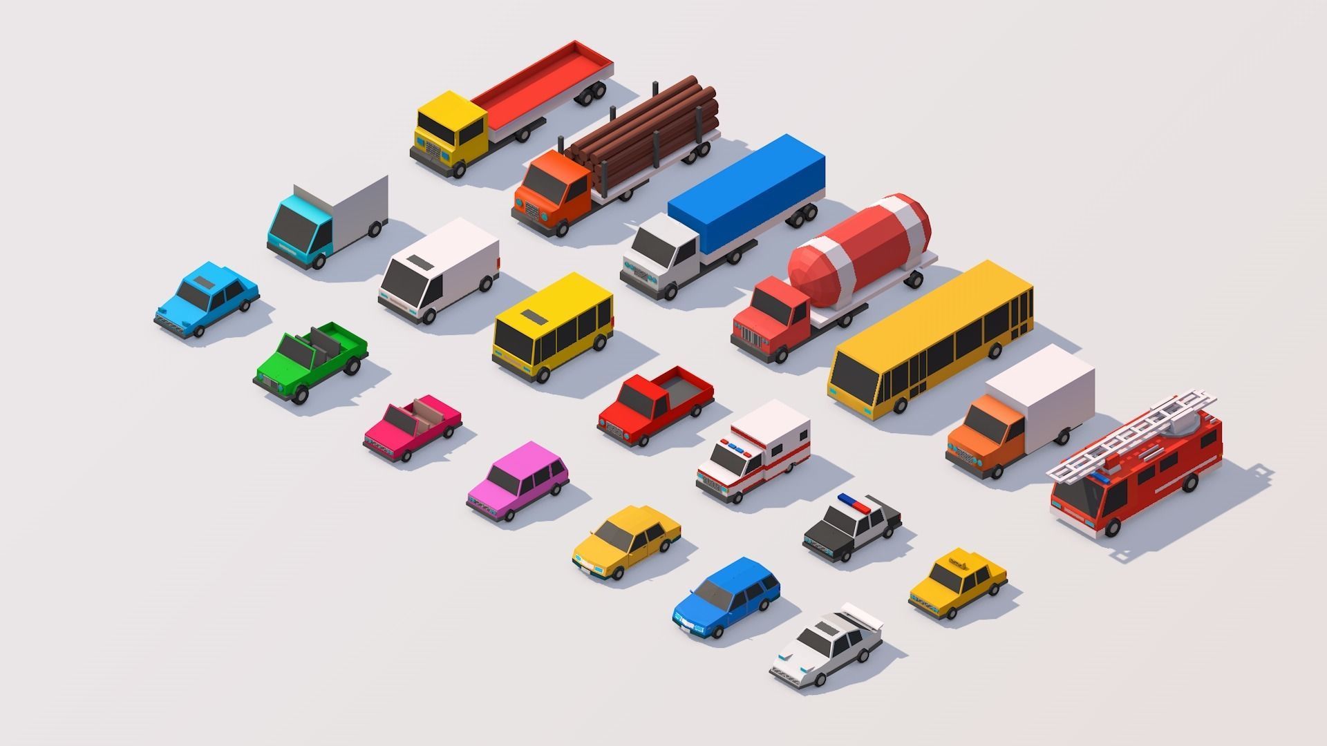 Polygonia Low Poly City Pack Low-poly 3D model_7