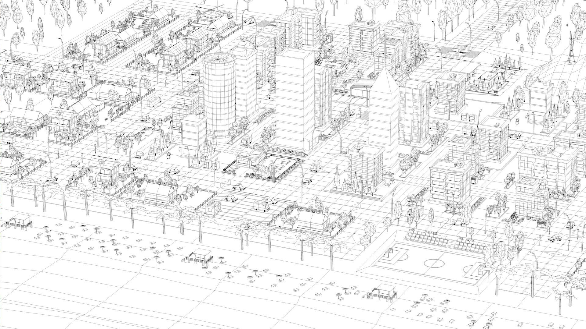 Polygonia Low Poly City Pack Low-poly 3D model_13