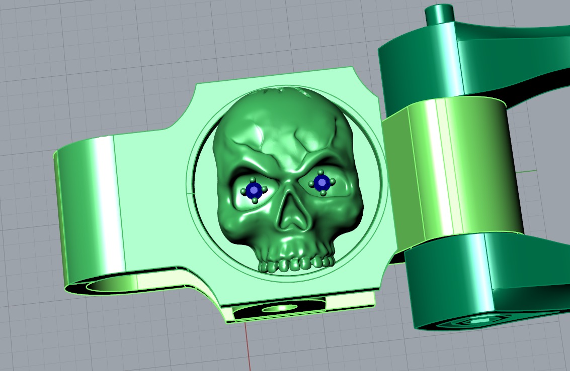 Stylish big mens bracelet with a skull in the lock 412 3D print model_15