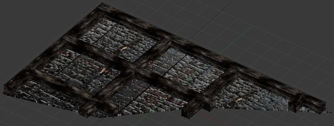 Burnt Timber Beam Ceiling Wall Free low-poly 3D model