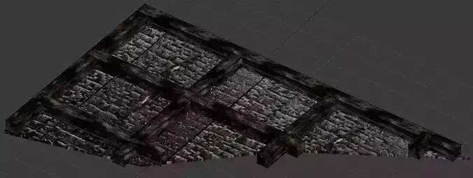 Burnt Timber Beam Ceiling Wall Free low-poly 3D model
