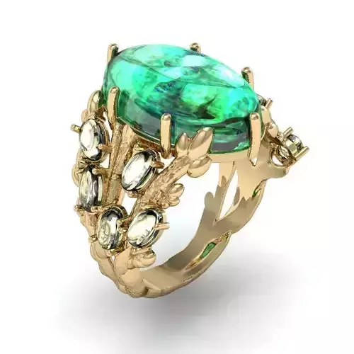 fashion  ring branches with fruits  3D print model