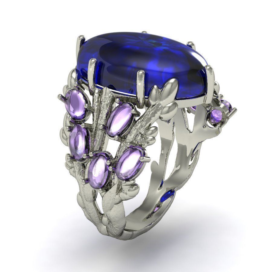 fashion  ring branches with fruits  3D print model_1