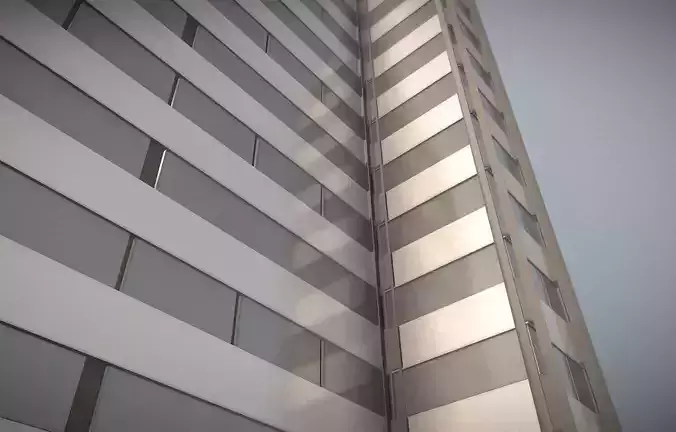 City Building Design T-1 Low-poly 3D model