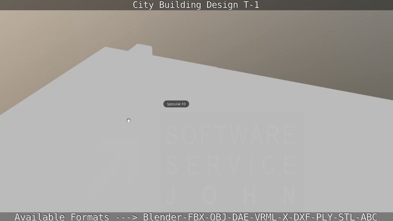 City Building Design T-1 Low-poly 3D model_22