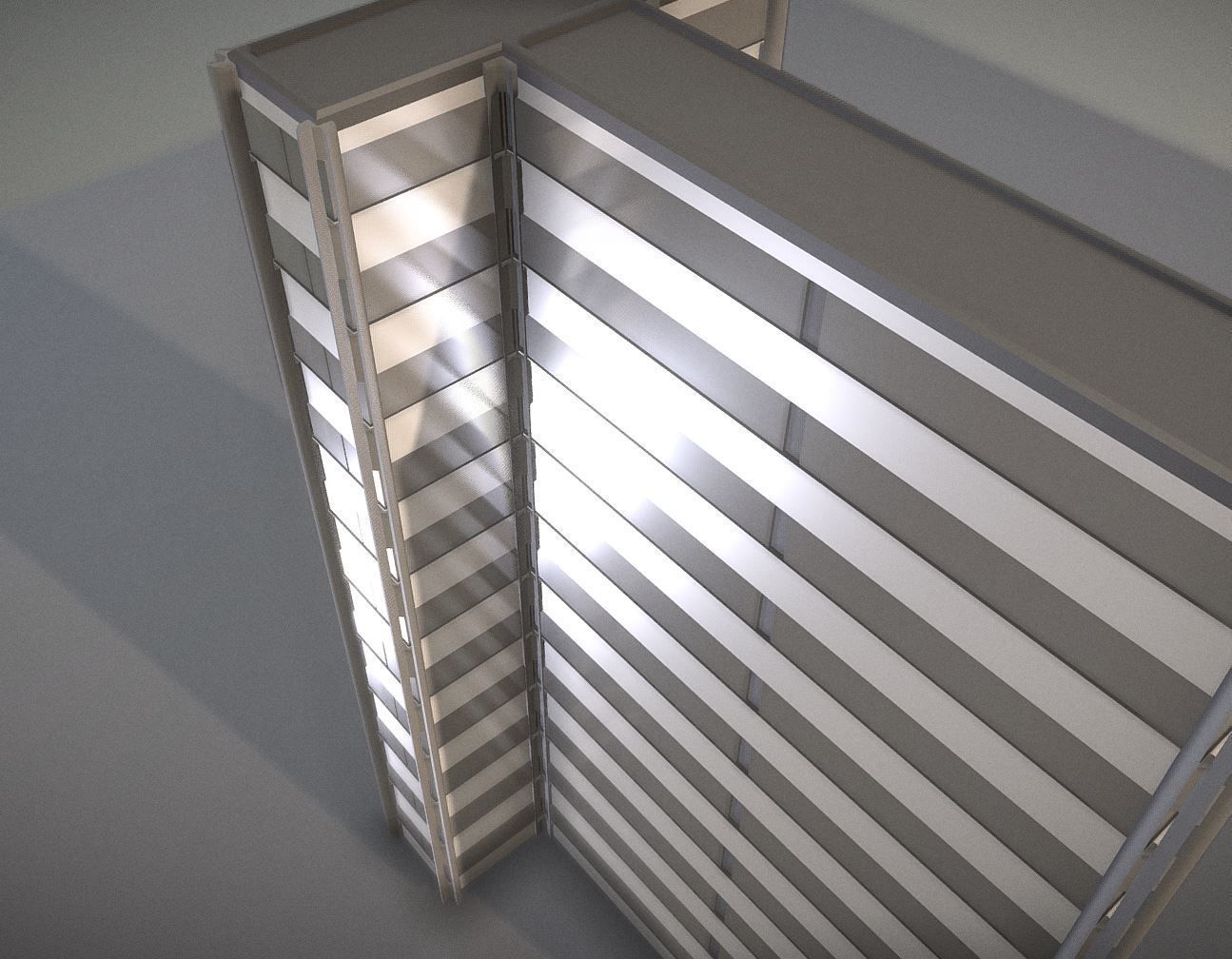 City Building Design T-1 Low-poly 3D model_4