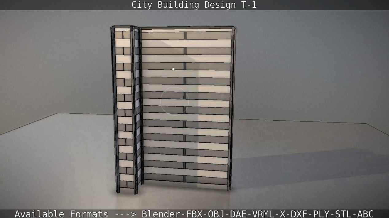 City Building Design T-1 Low-poly 3D model_84